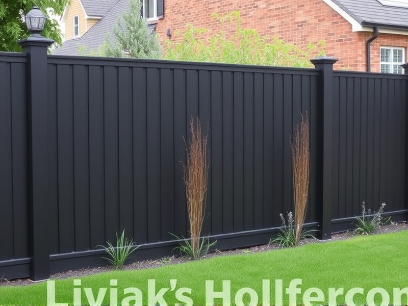 black composite fence panels