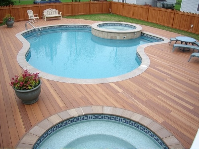 composite decking around swimming pools