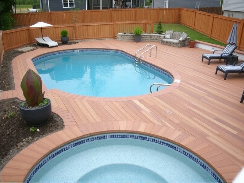 composite decking pool