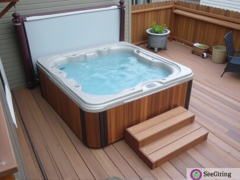 composite decking under hot tub