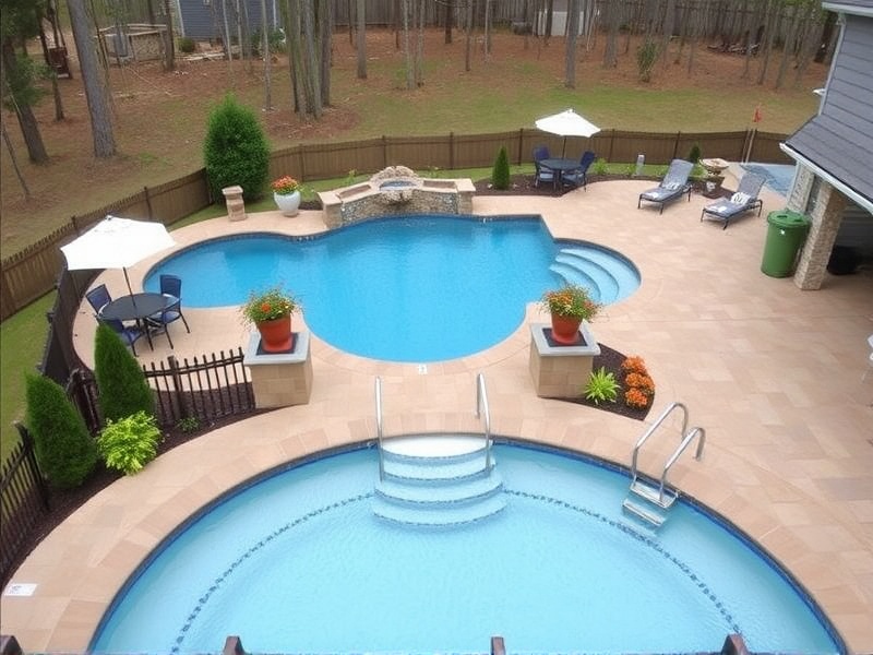 deck around pool