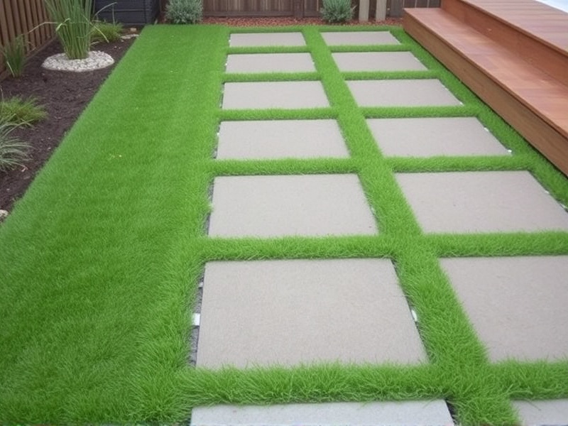 deck tiles over grass
