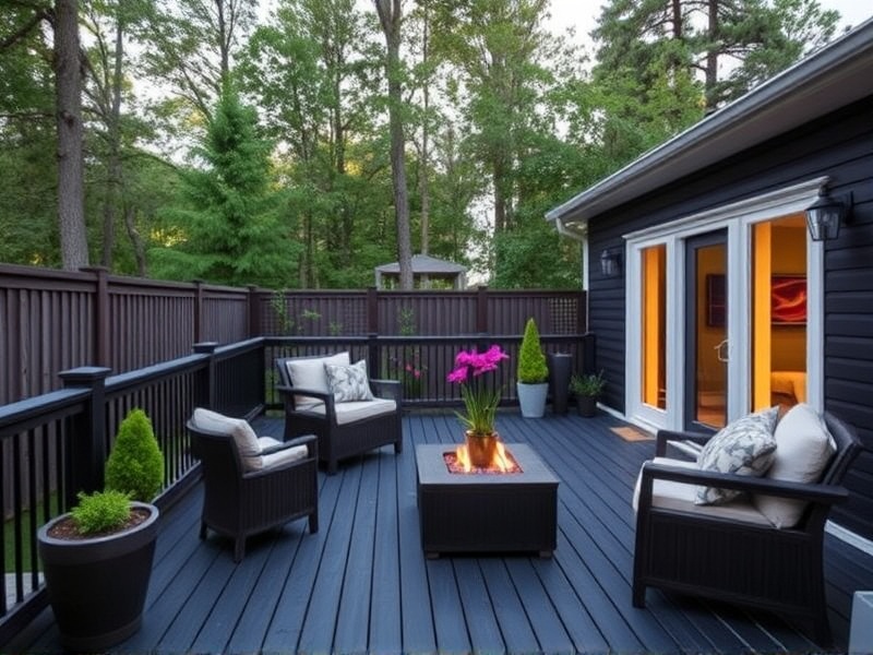 Elegant Black Deck Designs for Stunning Backyard Ambiance