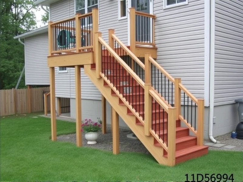 exterior stair tower design using composite decking for stairs