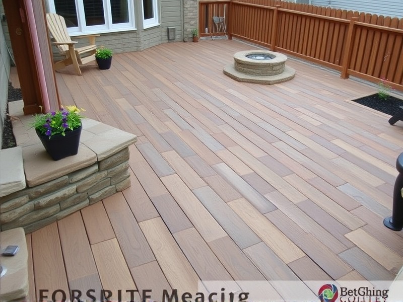 river rock composite decking