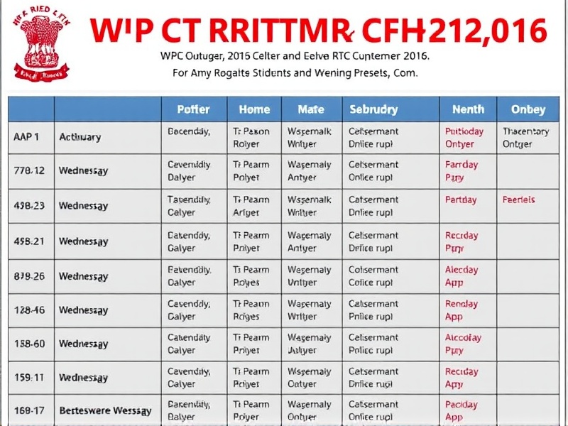 wpc rtr exam schedule 2016