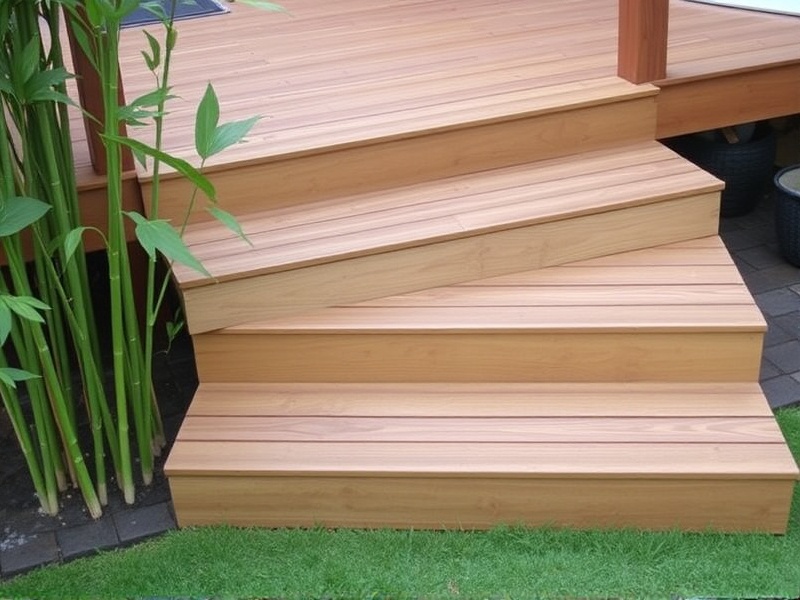 bamboo composite decking steps