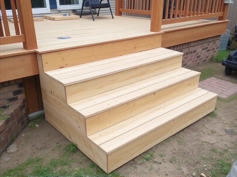 building box steps on a deck