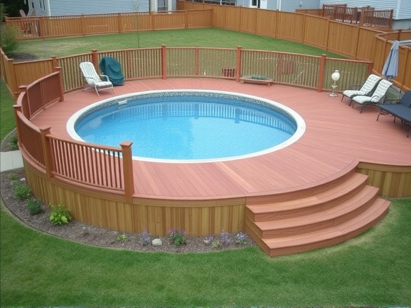 composite decking around above ground pool