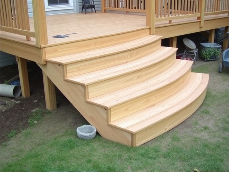 how to build curved deck steps