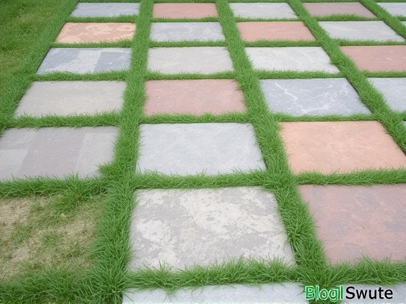 patio tiles over grass
