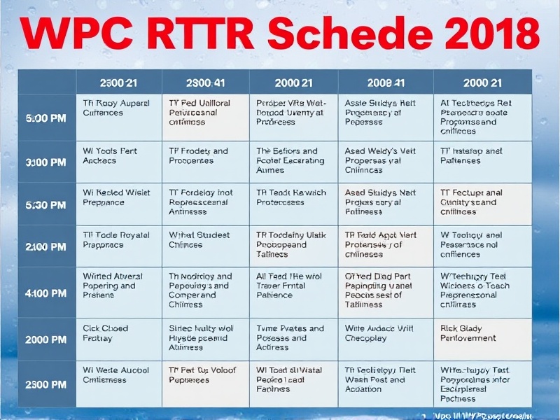 wpc rtr schedule 2018